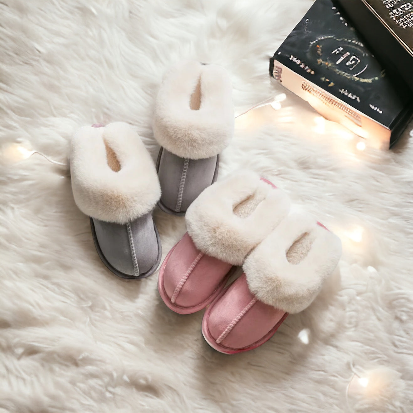 Fur lined slippers
