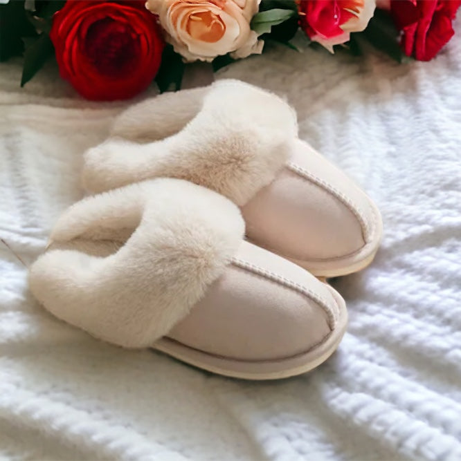 Fur lined slippers