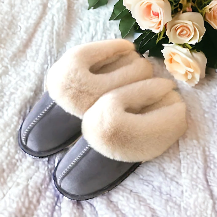 Fur lined slippers