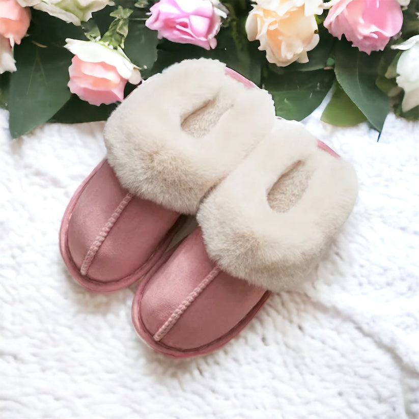 Fur lined slippers