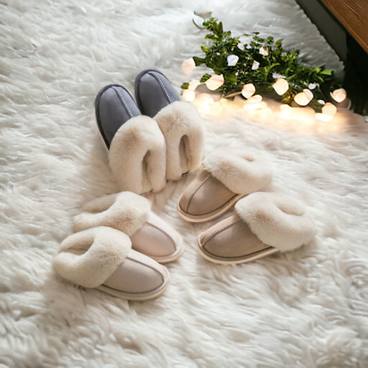 Fur lined slippers